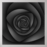 Poster Spiral Labyrinthe en Monochrome