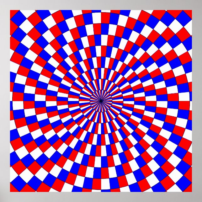 Poster Spirale bleue rouge blanc par Kenneth Yoncich (Devant)