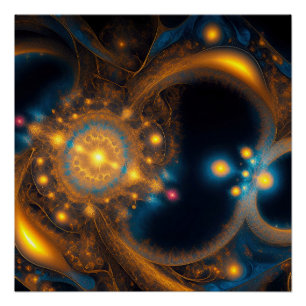 Poster Spirale cosmique dorée