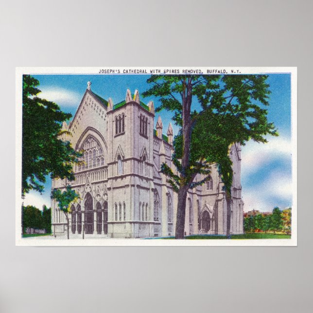 Poster Spireless View of St. Joseph's Cathedral (Devant)