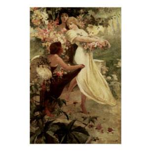 Poster Spirit Of Spring par Alphonse Mucha