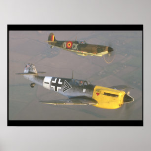 Poster Spitfire (en haut) et Messerschmitt_Military Aircr