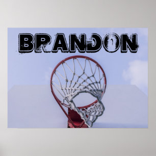 Poster sportif du joueur de basket-ball de texte p