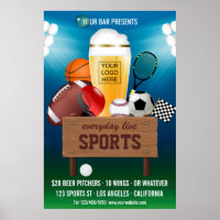 Sports Bar Event Promo ajouter le logo Advert