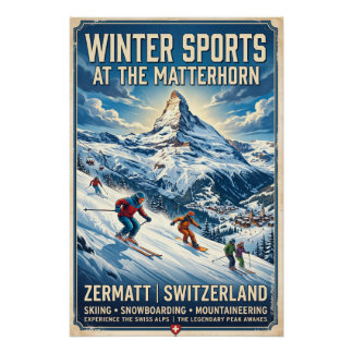 Poster Sports d'hiver au Matterhorn