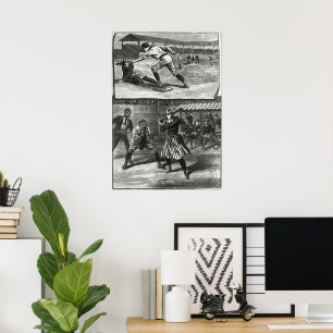 Poster Sports Vintage, équipes de baseball féminin victor
