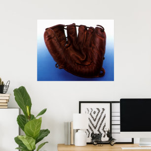 Poster Sports Vintage, Gant de Baseball en Cuir Antique