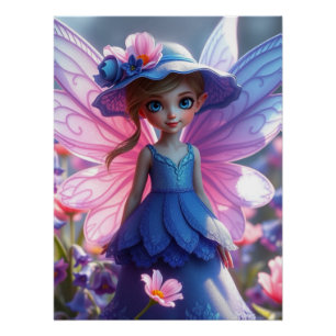 Poster Springtime Bluebell Fairy Art