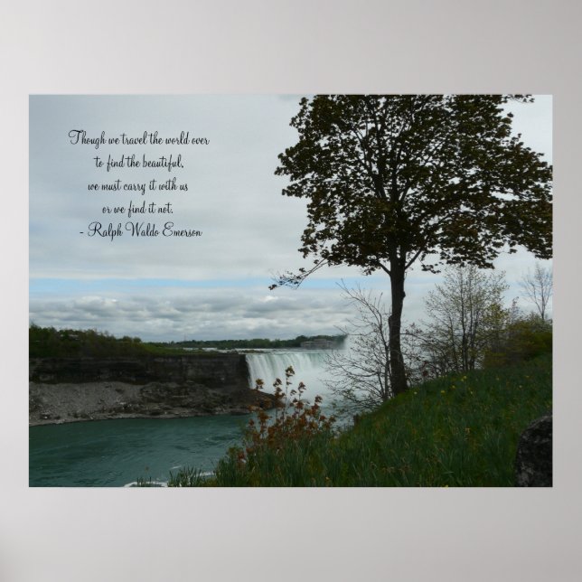 Poster Springtime in Niagara Falls-Canada/with Quote (Devant)