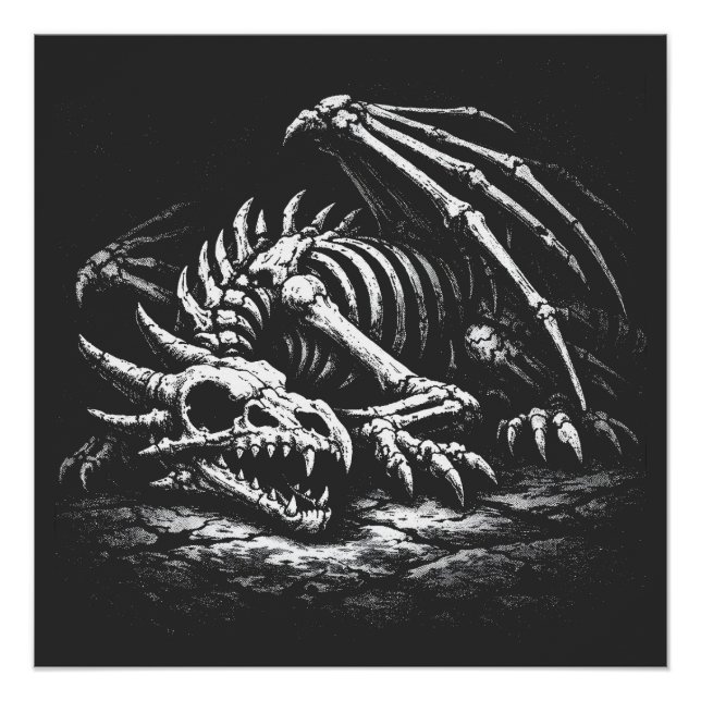 Poster Squelette de dragon — par BurnsInHell (Devant)