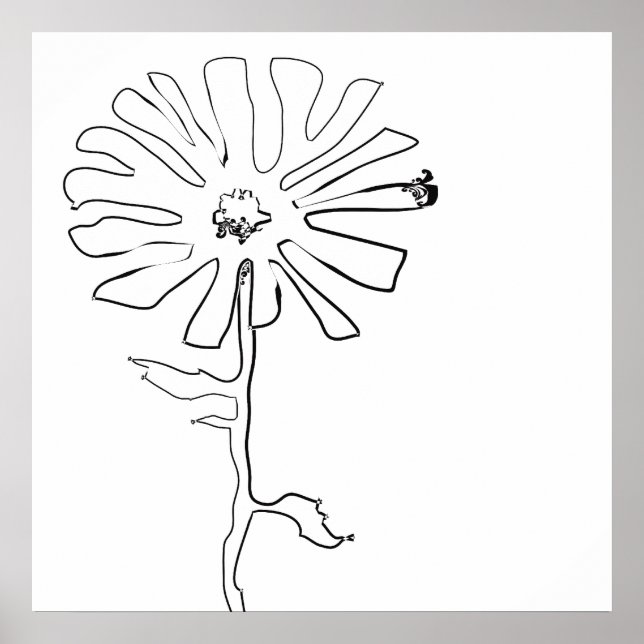 Poster squiggle flower (Devant)