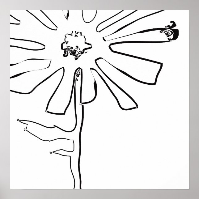 Poster squiggle flower (Devant)