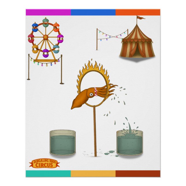 Poster Squirty squid (Devant)