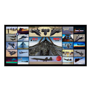 POSTER SR-71 "MONTAGE" D'OISEAU NOIRE