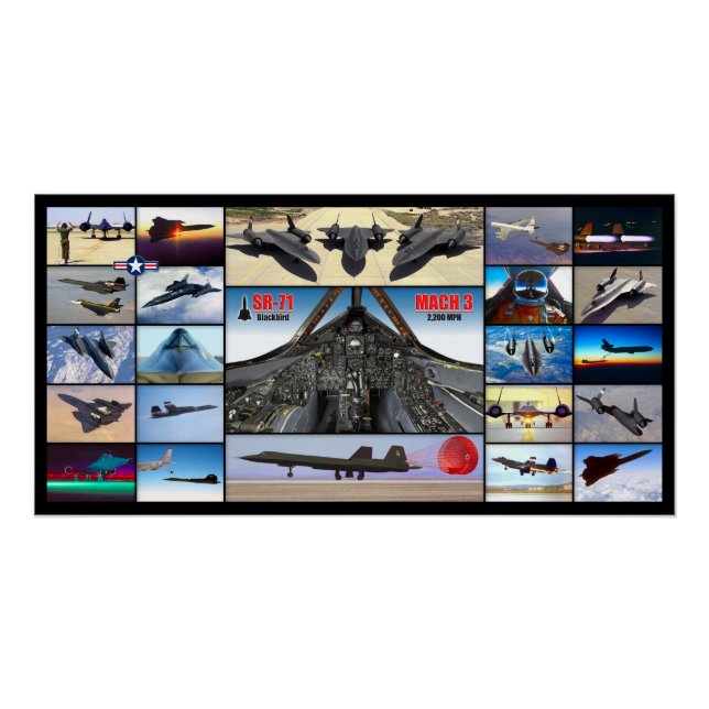POSTER SR-71 "MONTAGE" D'OISEAU NOIRE (Devant)