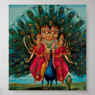 Poster Sri Shanmukaha Subramania Swami par Raja Ravi Varm