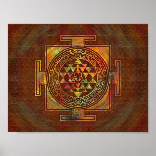 Poster Sri Yantra coloré / Sri Chakra (Devant)