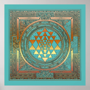 Poster SriYantra Yoga Méditation Symbole Saint Ind