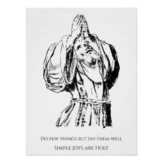 POSTER ST FRANCIS VECTOR DESSIN AVEC CITATION