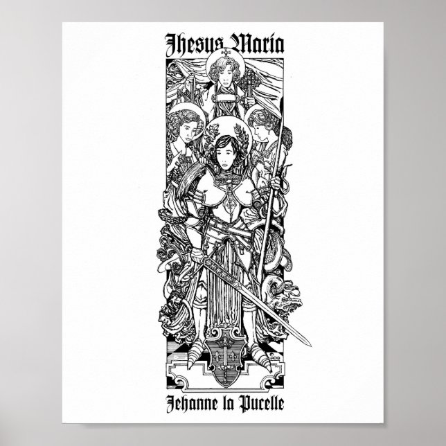 Poster St. Jeanne d'Arc avec ses Voix 8" x 10" Imprimer (Devant)
