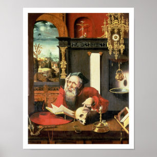 Poster St Jerome dans son étude
