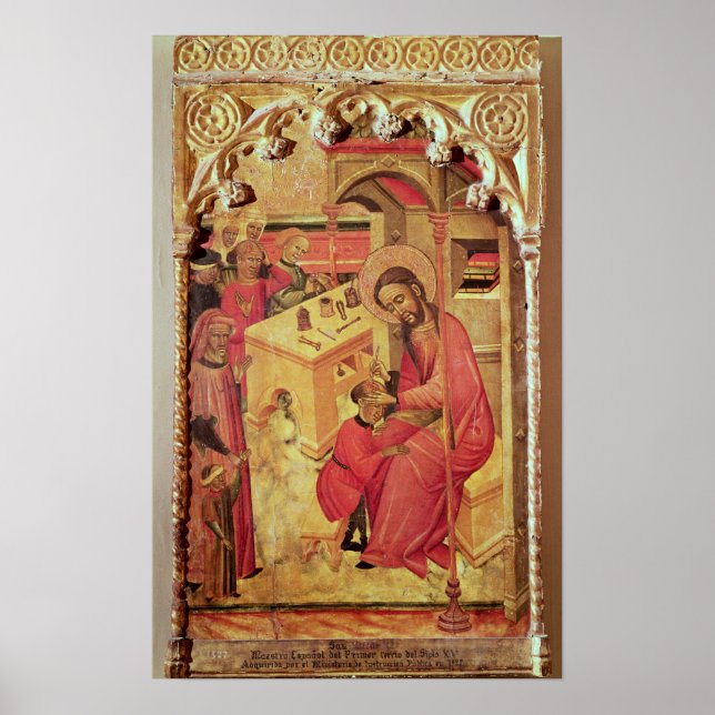 Poster St. Luke Opérant sur la tête d'un homme, c.1400-30 (Devant)