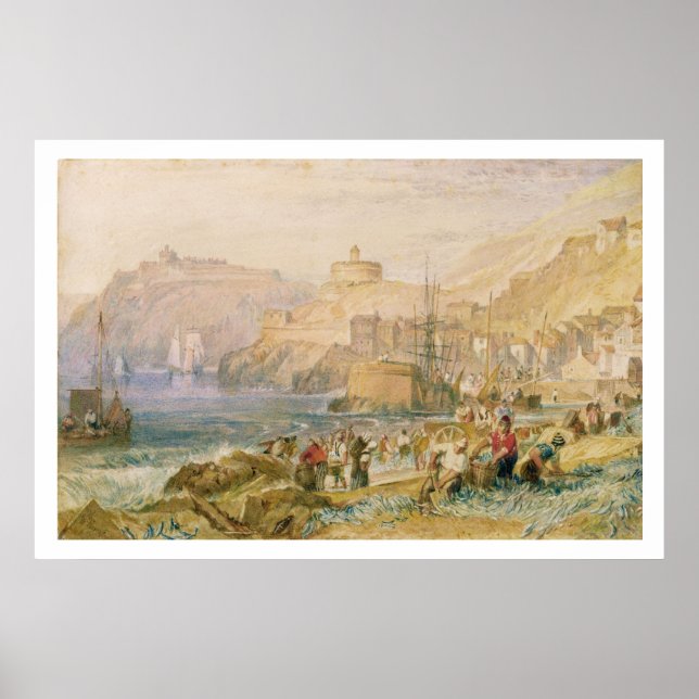 Poster St. Mawes, Cornwall, vers 1823 (avec papier) (Devant)