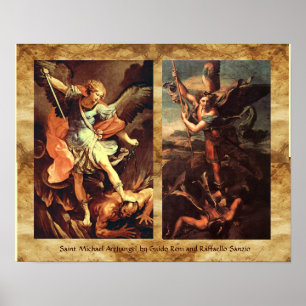 Poster St MICHAEL ARCHANGEL VANGUISHING SATAN