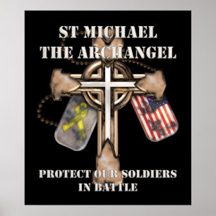Poster St Michael L'Archange - Protégez nos soldats