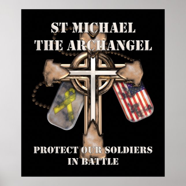 Poster St Michael L'Archange - Protégez nos soldats (Devant)