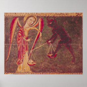Poster St Michael pesant des âmes, d'un retable