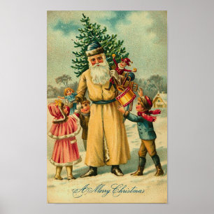 Poster St. Nick et les enfants à Noël