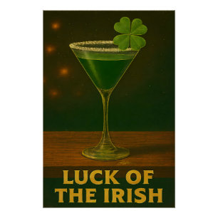 Poster St. Patrick's Day Chance de l'Irlandais Martini Tr