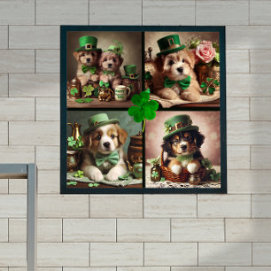 Poster St Patrick's Day Cute Irish Puppies Green Party