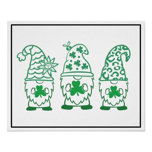 Poster St. Patrick's Day Gnomes-60682 (Devant)
