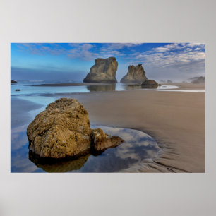 Poster Stacks marins sur la plage de Bandon à Bandon, Ore