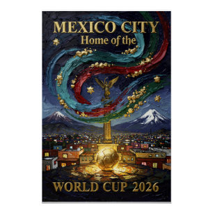 Poster Stade de football d'art de Mexico 2026
