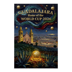 Poster Stade de football élégant de Guadalajara Art 2026