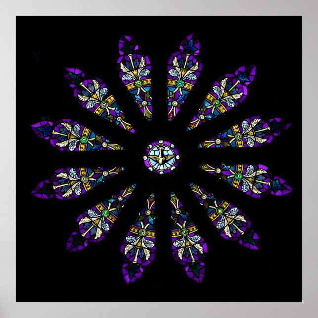 Poster Stained Glass Mandala Print (Devant)