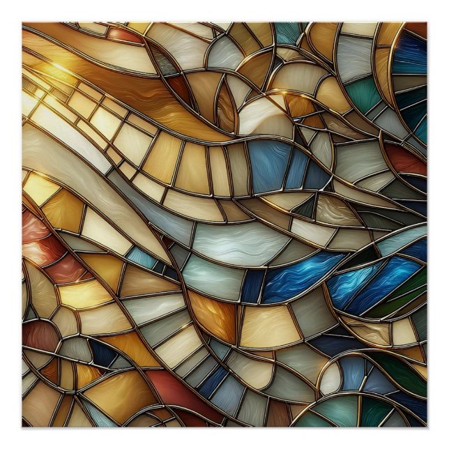 Poster Stained Glass Waves (Devant)