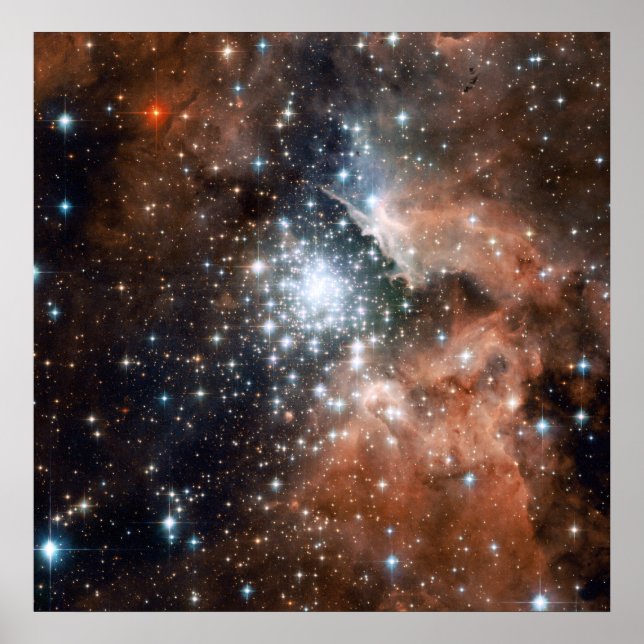 Poster Star cluster bursts into life in new Hubble image (Devant)