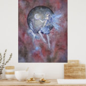 Poster Star Collector Fairy and Owl Fantasy Art (Kitchen)