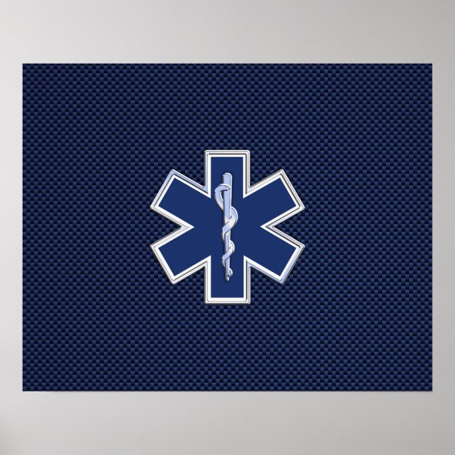 Poster Star of Life Paramedic Emergency Medical Services (Devant)