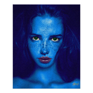 Poster Stare bleu-vert