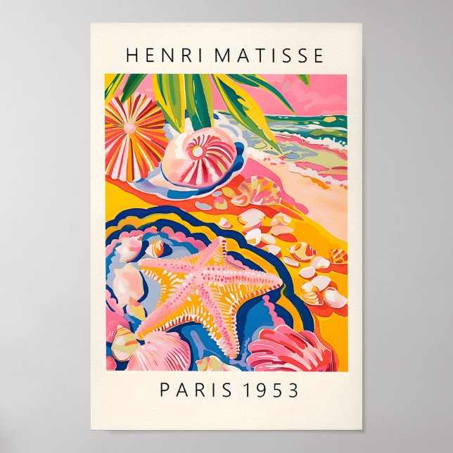 Poster Starfish, Décor Plage, Vacances Balnéaires  (Devant)