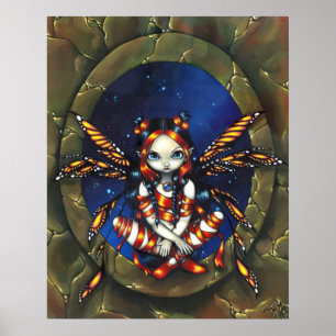 Poster Starry Night Fairy gothique imaginaire art Print