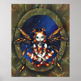 Poster Starry Night Fairy gothique imaginaire art Print
