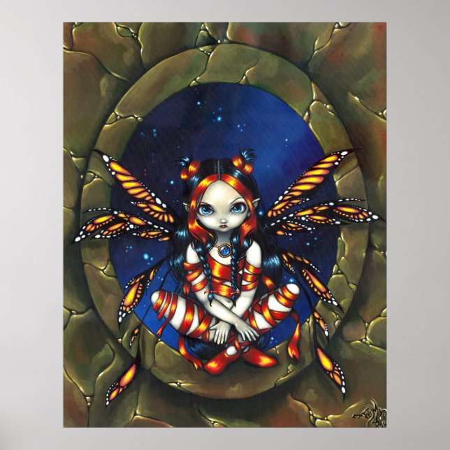 Poster Starry Night Fairy gothique imaginaire art Print (Devant)