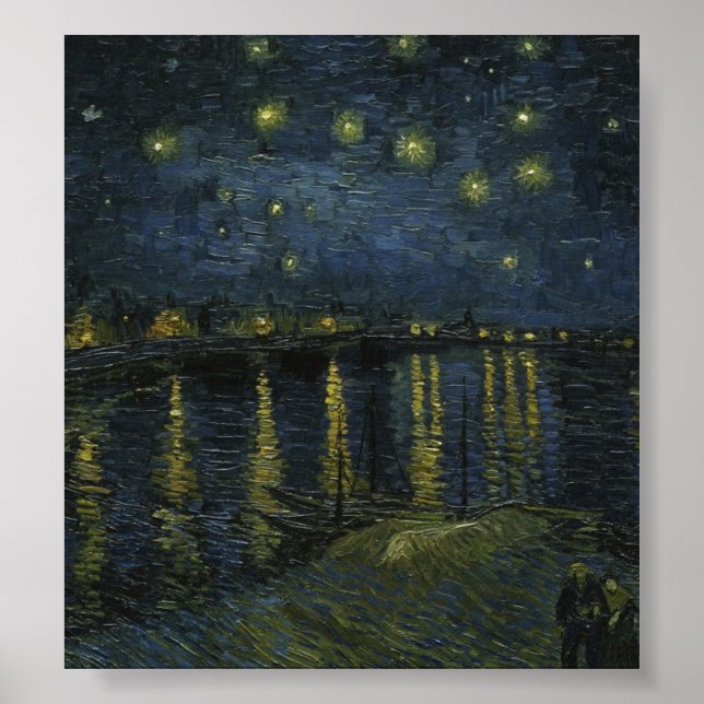 Poster Starry Night Over the Rhone par Van Gogh (Devant)