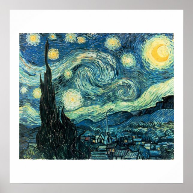 Poster Starry Night Van Gogh (Haute Qualité) (Devant)